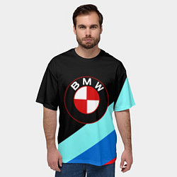 Футболка оверсайз мужская BMW, цвет: 3D-принт — фото 2