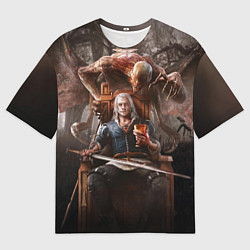 Футболка оверсайз мужская КРОВЬ И ВЕДЬМАК, цвет: 3D-принт