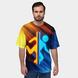 Футболка оверсайз мужская PORTAL, цвет: 3D-принт — фото 2