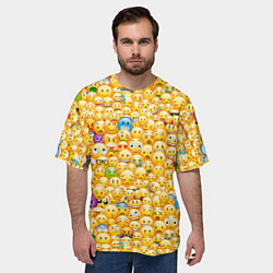 Футболка оверсайз мужская Смайлики Emoji, цвет: 3D-принт — фото 2