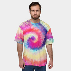 Футболка оверсайз мужская Tie Dye vortex, цвет: 3D-принт — фото 2