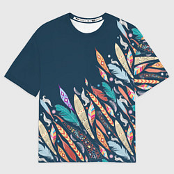Мужская футболка оверсайз Перья