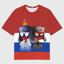 Футболка оверсайз мужская СССР - Россия, цвет: 3D-принт