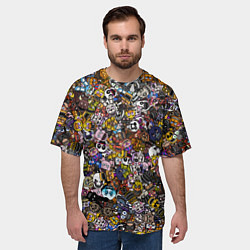 Футболка оверсайз мужская FNaF стикербомбинг, цвет: 3D-принт — фото 2