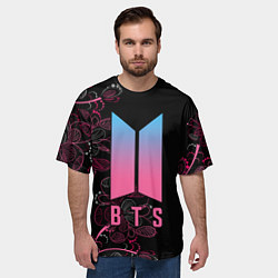 Футболка оверсайз мужская BTS, цвет: 3D-принт — фото 2