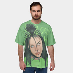 Футболка оверсайз мужская Billie Eilish, цвет: 3D-принт — фото 2