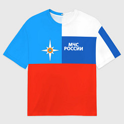 Футболка оверсайз мужская Флаг МЧС России, цвет: 3D-принт