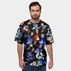 Футболка оверсайз мужская Sonic паттерн, цвет: 3D-принт — фото 2