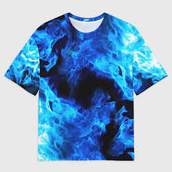 Мужская футболка оверсайз СИНИЙ ОГОНЬ