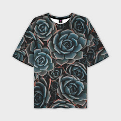 Мужская футболка оверсайз Цветы Розы
