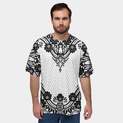Футболка оверсайз мужская Кружева, цвет: 3D-принт — фото 2