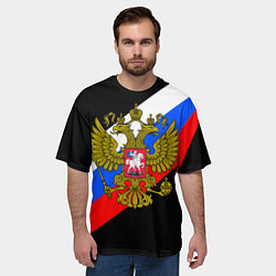 Футболка оверсайз мужская РОССИЯ, цвет: 3D-принт — фото 2
