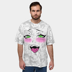 Футболка оверсайз мужская Ахегао, цвет: 3D-принт — фото 2