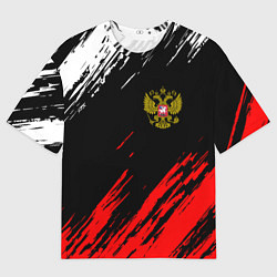 Футболка оверсайз мужская РОССИЯ, цвет: 3D-принт