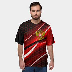 Футболка оверсайз мужская РОССИЯ, цвет: 3D-принт — фото 2