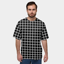 Футболка оверсайз мужская Клечатая, цвет: 3D-принт — фото 2
