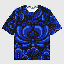 Футболка оверсайз мужская Гжель узоры, цвет: 3D-принт