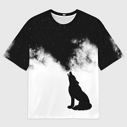 Футболка оверсайз мужская Galaxy wolf, цвет: 3D-принт