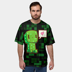 Футболка оверсайз мужская Minecraft Creeper, цвет: 3D-принт — фото 2