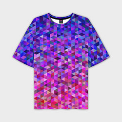 Мужская футболка оверсайз Треугольники мозаика пиксели
