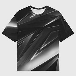 Футболка оверсайз мужская GEOMETRY STRIPES BLACK & WHITE, цвет: 3D-принт