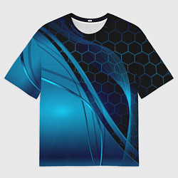 Мужская футболка оверсайз ABSTRACT BLUE