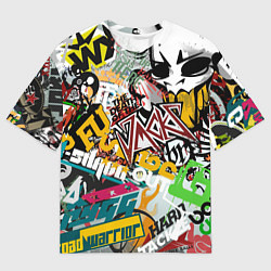 Футболка оверсайз мужская Стикеры, цвет: 3D-принт