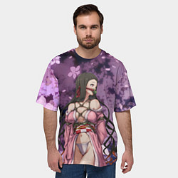 Футболка оверсайз мужская Незуко, цвет: 3D-принт — фото 2
