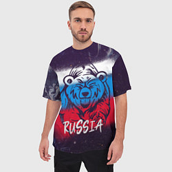 Футболка оверсайз мужская Russia Bear, цвет: 3D-принт — фото 2