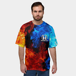 Футболка оверсайз мужская HONDA, цвет: 3D-принт — фото 2