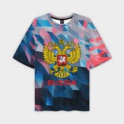 Футболка оверсайз мужская RUSSIA, цвет: 3D-принт