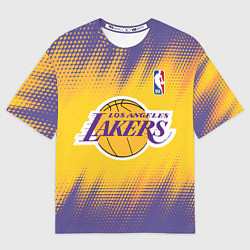 Футболка оверсайз мужская Los Angeles Lakers, цвет: 3D-принт