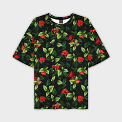 Мужская футболка оверсайз Цветочный сад