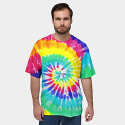 Футболка оверсайз мужская TIE-DYE СТЕНА, цвет: 3D-принт — фото 2