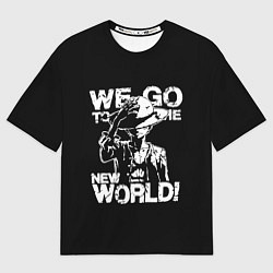Футболка оверсайз мужская WE GO TO THE NEW WORLD!, цвет: 3D-принт