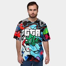 Футболка оверсайз мужская GTA LIFE, цвет: 3D-принт — фото 2
