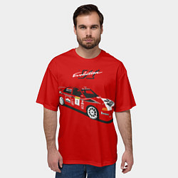 Футболка оверсайз мужская Mitsubishi Lancer Evolution VI, цвет: 3D-принт — фото 2