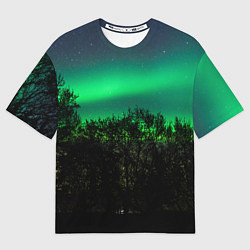 Футболка оверсайз мужская Северное сияние, цвет: 3D-принт