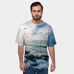 Футболка оверсайз мужская Море, цвет: 3D-принт — фото 2