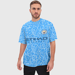 Футболка оверсайз мужская Manchester City 2021 Home Kit, цвет: 3D-принт — фото 2