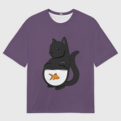 Футболка оверсайз мужская Довольный кот, цвет: 3D-принт