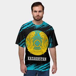 Футболка оверсайз мужская KAZAKHSTAN КАЗАХСТАН, цвет: 3D-принт — фото 2