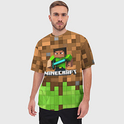 Футболка оверсайз мужская Minecraft logo heroes, цвет: 3D-принт — фото 2