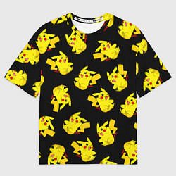 Мужская футболка оверсайз Веселый пикачу