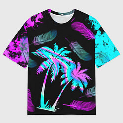Мужская футболка оверсайз Неоновое лето