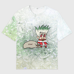 Мужская футболка оверсайз Доктор Стоун новогодний