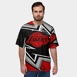 Футболка оверсайз мужская LA LAKERS RED, цвет: 3D-принт — фото 2