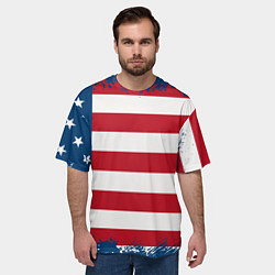 Футболка оверсайз мужская Америка, цвет: 3D-принт — фото 2