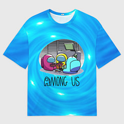 Мужская футболка оверсайз Among Us карты