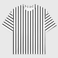 Мужская футболка оверсайз Чёрные и белые полосы